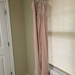 Bagdley mishka gown. Sequin bust and pink chiffon